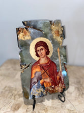Load image into Gallery viewer, Saint Fanourios - religious wood epoxy resin handmade icon art - Only 1 off - Original