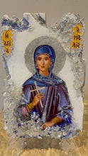 Load image into Gallery viewer, Saint Amalie Amalia Emilia religious icon  with gemstones size small