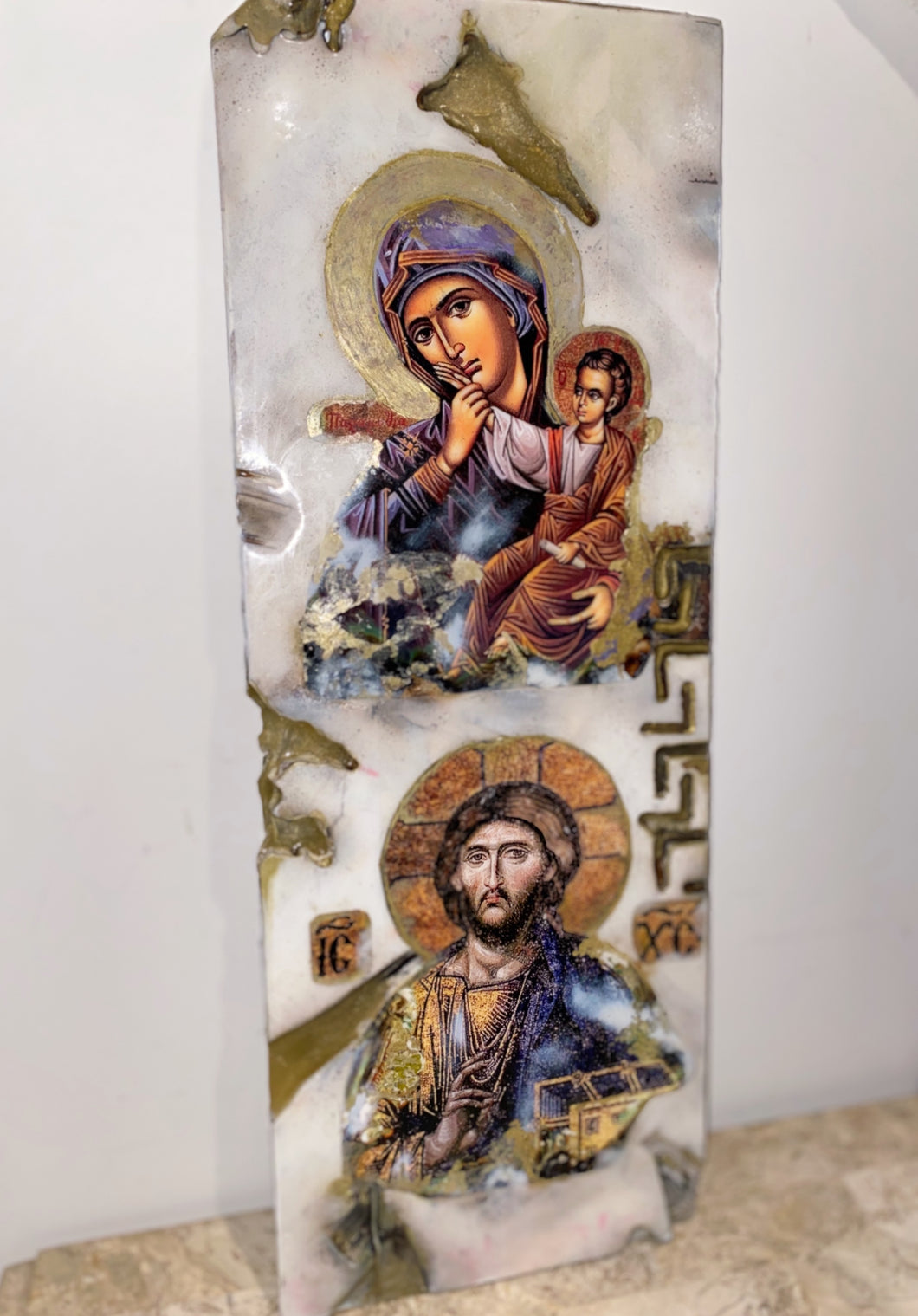 Jesus Christ & Mother Mary religious Icon ready to ship