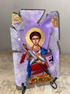 Saint Demetrios Religious Icon - one of a kind -ORIGINAL