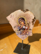 Load image into Gallery viewer, Pink Amethyst Stone / Mother Mary Icon -Ready to ship