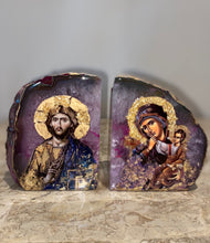 Load image into Gallery viewer, Freestanding Pair - Agate Stone Blocks - religious icons