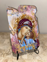 Load image into Gallery viewer, Mother Mary with citrine gemstone religious Icon