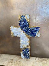 Load image into Gallery viewer, Gemstone cross - handmade free standing or wall hung