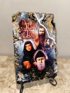 Maronite saints  religious icon - 1 off piece - wooden