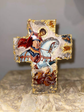 Free standing & wall mounting cross with saint image