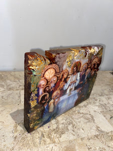 Free standing Natural Timber Last supper religious icon
