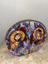 Load image into Gallery viewer, Mother Mary &amp; Jesus Christ- religious wood epoxy resin handmade icon art - Only 1 off - Original