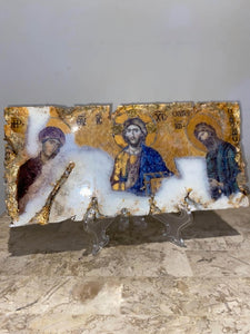 Mosaic iconic religious art image from the beautiful Hagia Sophia