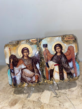Load image into Gallery viewer, Archangel Michael &amp; Gabriel- religious wood epoxy resin handmade icon art