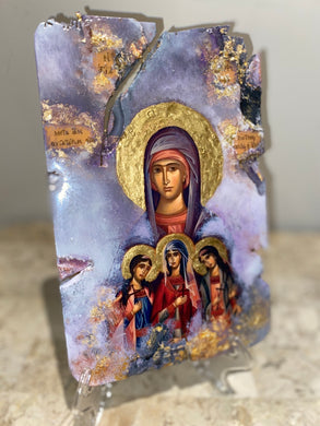 Saint Sophia and her three daughters religious icon - wooden