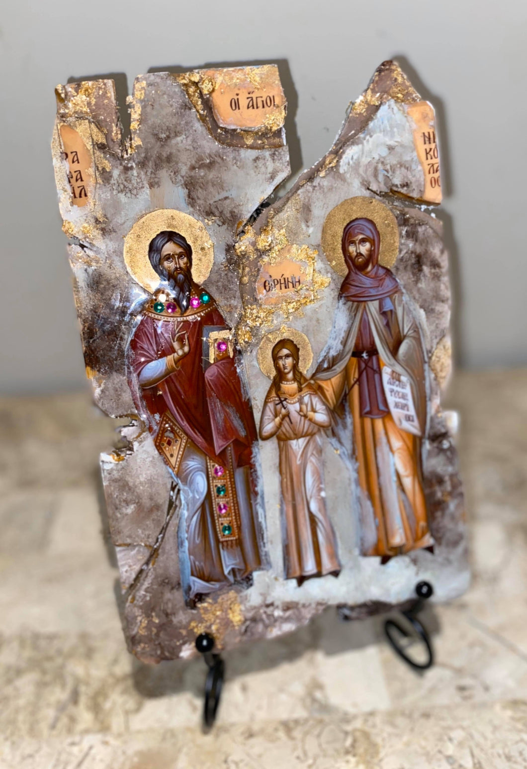 Sts Raphael, Nicholas and Irene  religious icon