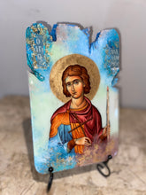 Load image into Gallery viewer, Saint Fanourios - religious wood epoxy resin handmade icon art - Only 1 off - Original