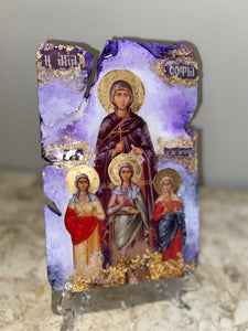 Saint Sophia and her three daughters religious icon