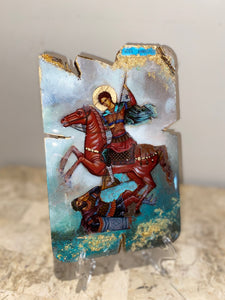 Saint Demetrios Religious Icon - one of a kind -ORIGINAL