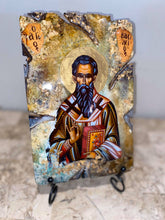 Load image into Gallery viewer, Saint Vasilios - religious wood epoxy resin handmade icon art - Only 1 off - Original