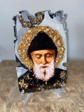 Load image into Gallery viewer, Saint Charbel with citrine gemstone religious icon