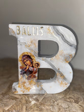 Load image into Gallery viewer, MADE TO ORDER LETTER ART - CUSTOM - WOODEN LETTERS FREE STANDING WITH GOLD 3D NAME AND ICON OF CHOICE