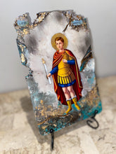 Load image into Gallery viewer, Saint Fanourios - religious wood epoxy resin handmade icon art - Only 1 off - Original