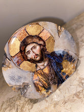 Load image into Gallery viewer, Jesus  mini religious icon epoxy resin handmade icon art wooden