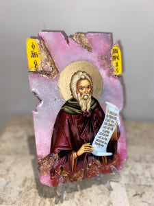 Saint Andreas religious icon - 1 off piece - wooden