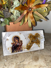 Load image into Gallery viewer, GIFT SET Mother Mary Icon &amp; Citrine Gemstone Cross