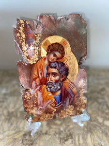 Joseph religious wood epoxy resin handmade icon art - Only 1 off - Original
