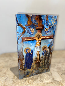 Jesus Christ -  NATURAL TIMBER-  SIZE SMALL DELUXE RECTANGULAR-religious icon