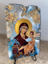 Load image into Gallery viewer, Mary with baby Jesus - Panagia- religious wood icon