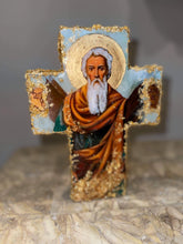 Load image into Gallery viewer, Free standing &amp; wall mounting cross with saint image - MADE TO ORDER