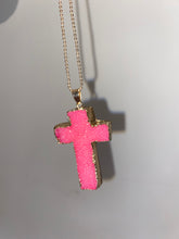 Load image into Gallery viewer, Gift Set - Mother Mary Icon &amp; Pink Resin Cross