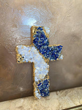 Load image into Gallery viewer, Gemstone cross - handmade free standing or wall hung