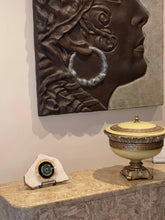 Load image into Gallery viewer, Marble evil eye mati resin gold flake large homeware display piece one off