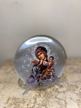 Load image into Gallery viewer, Selenite crystal with Mother Mary religious icon