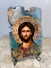 Load image into Gallery viewer, Jesus Christ with citrine gemstone religious icon