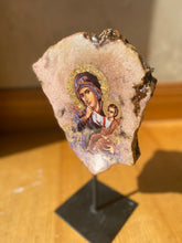 Load image into Gallery viewer, Pink Amethyst Stone / Mother Mary Icon -Ready to ship