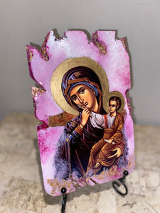 Mother Mary with baby Jesus (Panagia) religious icon