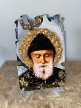 Load image into Gallery viewer, Saint Charbel with citrine gemstone religious icon