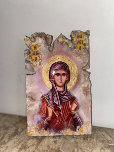 Saint Thalia Religious handmade icon art