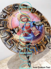 Load image into Gallery viewer, Jesus Christ Religious Greekkey Wood Epoxy Resin Handmade Icon Art - Only 1 Off Original